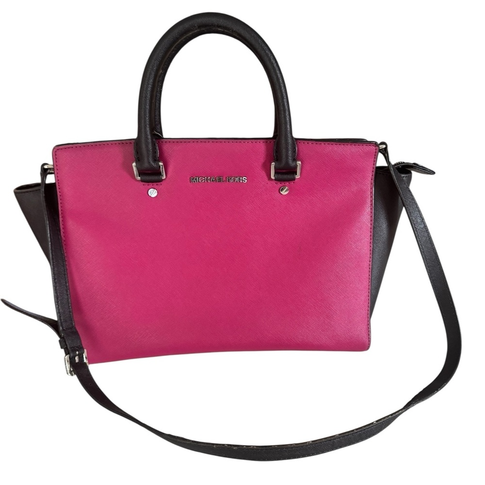 Michael Kors Fuchsia and Black Satchel - Picture 7 of 16